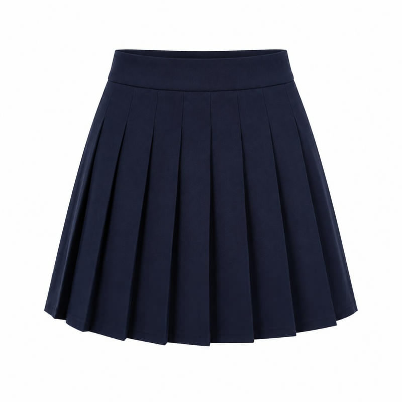 Pleated Twill Mini Skirts Manufacturing
